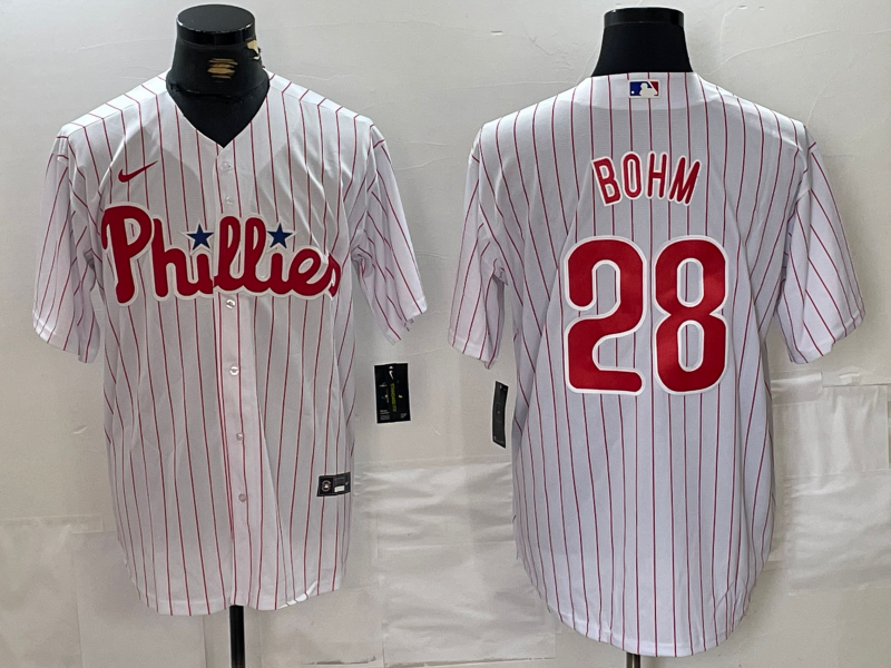 Men's Philadelphia Phillies Alec Bohm #28 White Jersey